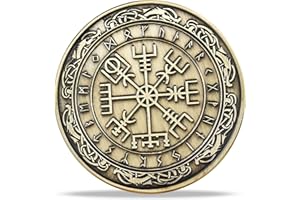 IMASONER Viking Vegvisir Coin Viking Compass Coin Wayfinder Symbol Nordic Mythology Talisman