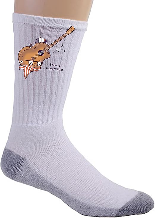 "Douche Guitar" Hipster Humor Crew Socks Clothing