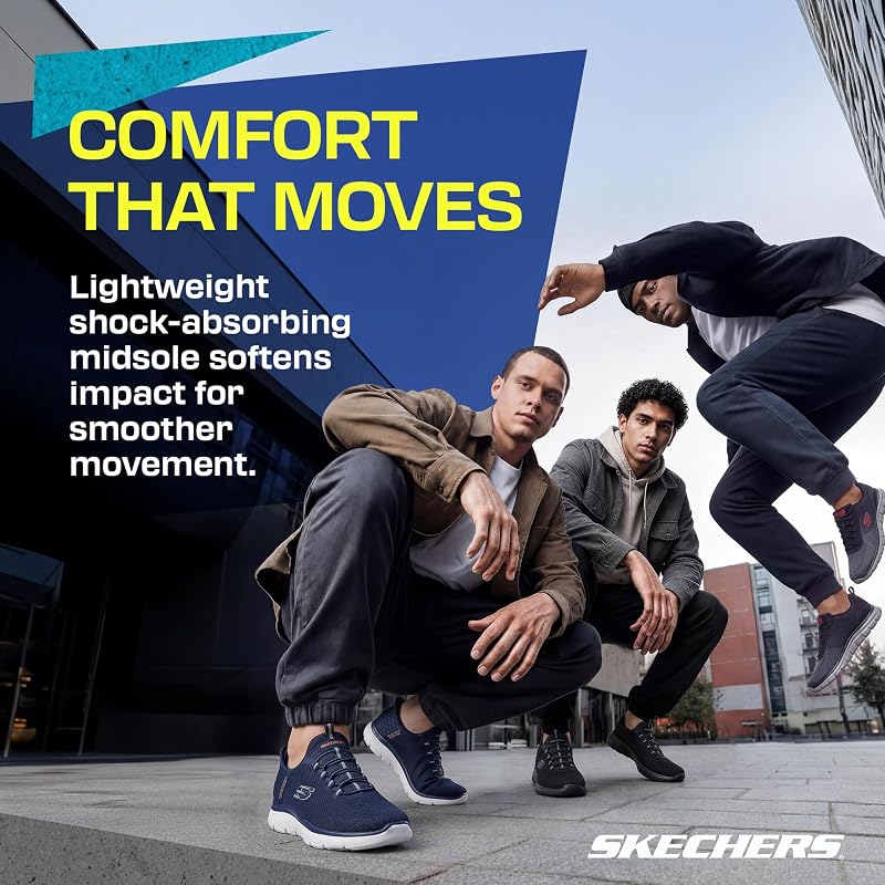 Skechers Summits High Range, Ténis Masculinos, Navy Mesh Trim, 43 EU