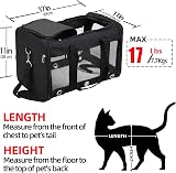 GRTLPOK Dycietx Soft Sided Pet Carrier Bag 17 lbs Airline Approved Black M view 2