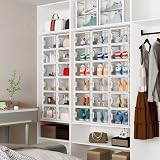 SIMPDIY 12-Pack Clear Stackable Shoe Boxes with Lids, Ventilation, UK 12 Fit view 6