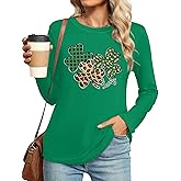 St. Patricks Day Shirts for Women Irish T Shirt Lucky Shamrock Shirt Saint Patricks Day Long Sleeve Tee Irish Gift Tops