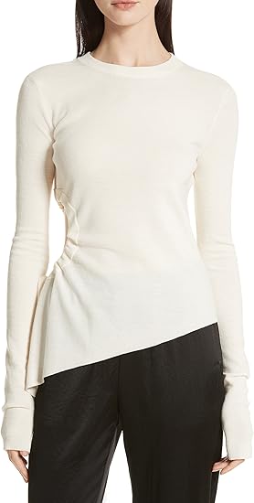 Amazon アレキサンダーワン アウター ニット セーター T By Alexander Wang Ruched Cutout Merino Ivory 並行輸入品 服 ファッション小物 通販