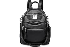 Wesccimo Genuine Leather Backpack Purse For Women Soft Leather Fashion Shoulder Bag