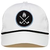 Funky Junque Performance Golf Rope Hat for Men Mid-Crown Trucker Snapback Cap Vintage Caps for Golf and Everyday Style