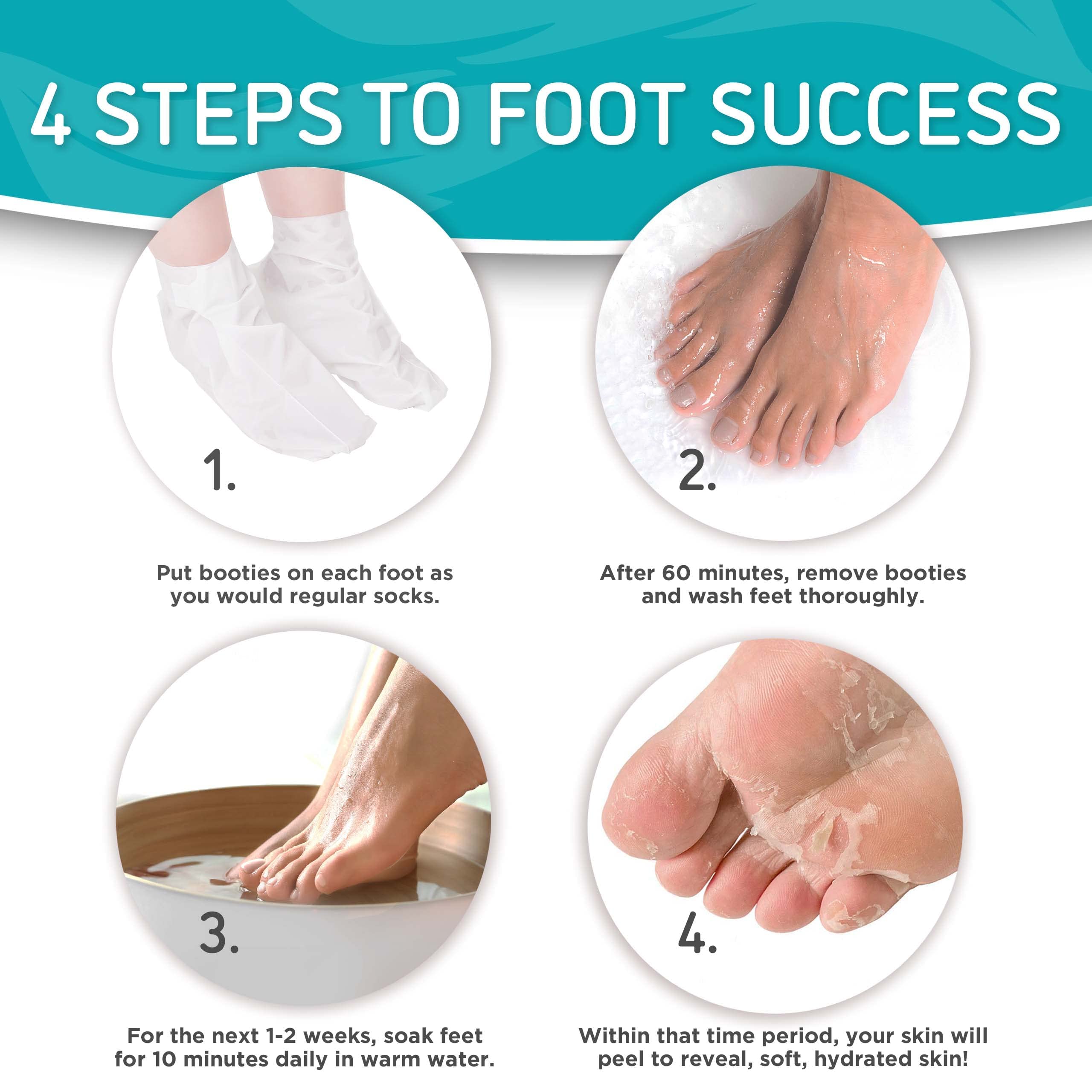 Dermora Soft Touch Exfoliating Foot Peel Mask – Pack of 2 - For Dry, Cracked Heels, Calluses & Baby Soft Skin - Peppermint - Exfoliating Foot Peeling Mask