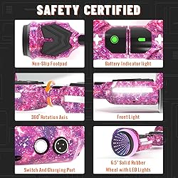 SIMATE Scooter, Colorful LED Light-Up