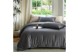 DOZ BY SIJO DOZ Duvet Cover Set, 100% Viscose derived from Bamboo, Organically Grown, Buttery Soft, Cooling Duvet Covers, High GSM, 1 Duvet Cover and 2 Pillowcases, 106"x90" (Storm, King/Cal King)
