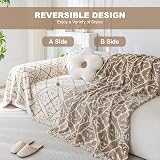 SHANNA 3 Seater Sofa Cover Chenille AB Sided Slipcover Tassel Melange view 2