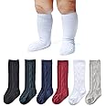 EPEIUS Unisex-Baby Seamless Ribbed/Cable Knit Knee High Socks (Pack of 3/6)