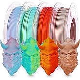 AMOLEN Matte PLA 3D Printer Filament Bundle, Dual Color PLA Filament 1.75mm Pack, Smooth Finish Fast Color Change 3D Printing Filament for Most FDM 3D Printer, 200g X 4 Spools