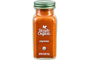 Simply Organic Cayenne Pepper, 2.89 Ounce, Pure, Organic Cayenne Peppers, No GMO's, Kosher Certified
