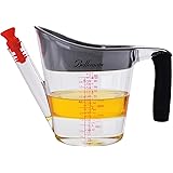Bellemain Fat Separator / Measuring Cup with Strainer & Fat Stopper 4 Cup / 1 Liter Capacity