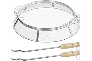 SOLDBBQ Fire Pit Spark Protector Screen Mesh for Solo Stove Yukon Shield, Stainless Steel Protective Spark Screen w/Sticks for Solo Stove Accessories, Replacement Parts for Backyard & Outdoor Fire Pits