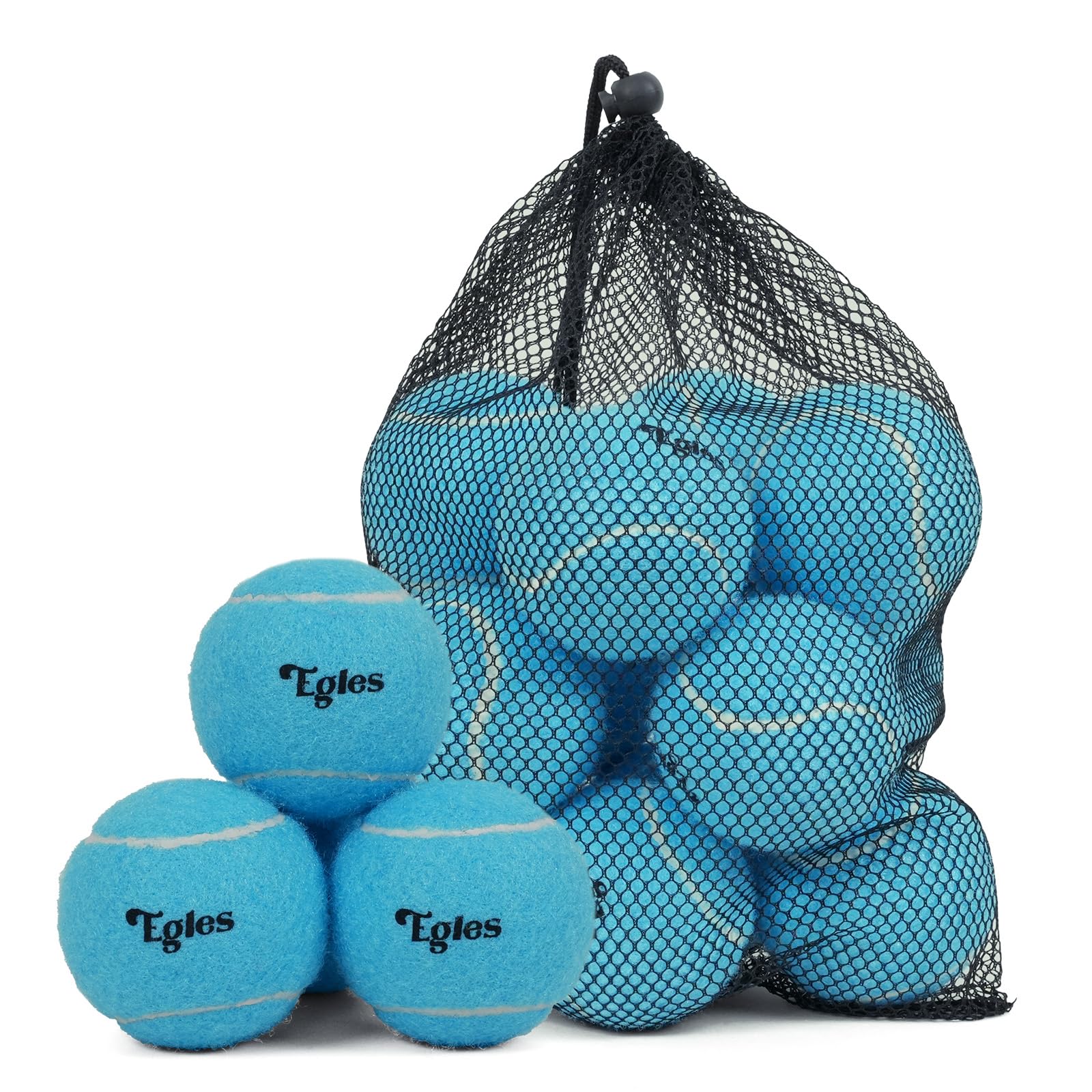 Photo 1 of 12 Packs Tennis Balls for Training and Pets, High Elasticity Practice Tennis Balls with Mesh Bag for Transport and Beginner Exercise, Durable Dog Playing Ball Set Multi-Pack Colored Balls Sky Blue