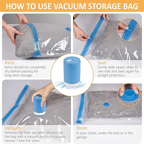 Vacuum Storage Bags with Electric Pump, 22 Pack (3 Jumbo/3 Large/8