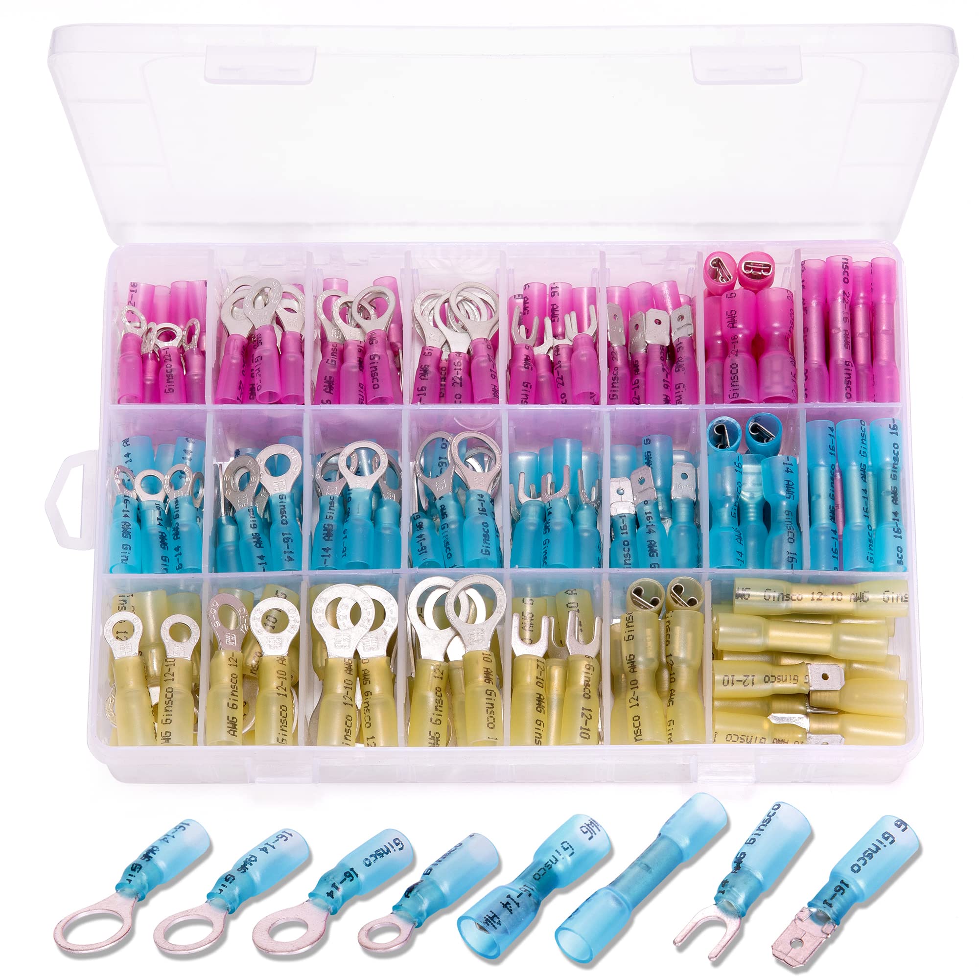 Mua Ginsco 250Pcs Waterproof Heat Shrink Wire Connectors Kit Marine ...