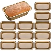 MAQUITA 12 Pcs Mini Loaf Pan for Baking Bread Non Stick Small Banana Bread Tins 6.1 x 3.3 x 2.1 Inches Nonstick Carbon Steel Tiny Meatloaf Pan for Oven and Baking (Gold)