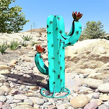 Amazon メタルアートサボテン素朴な彫刻 Diyメタルサボテン植物 ガーデンヤードアートデコレーションスタチュー Xhhxpy スポーツ アウトドア