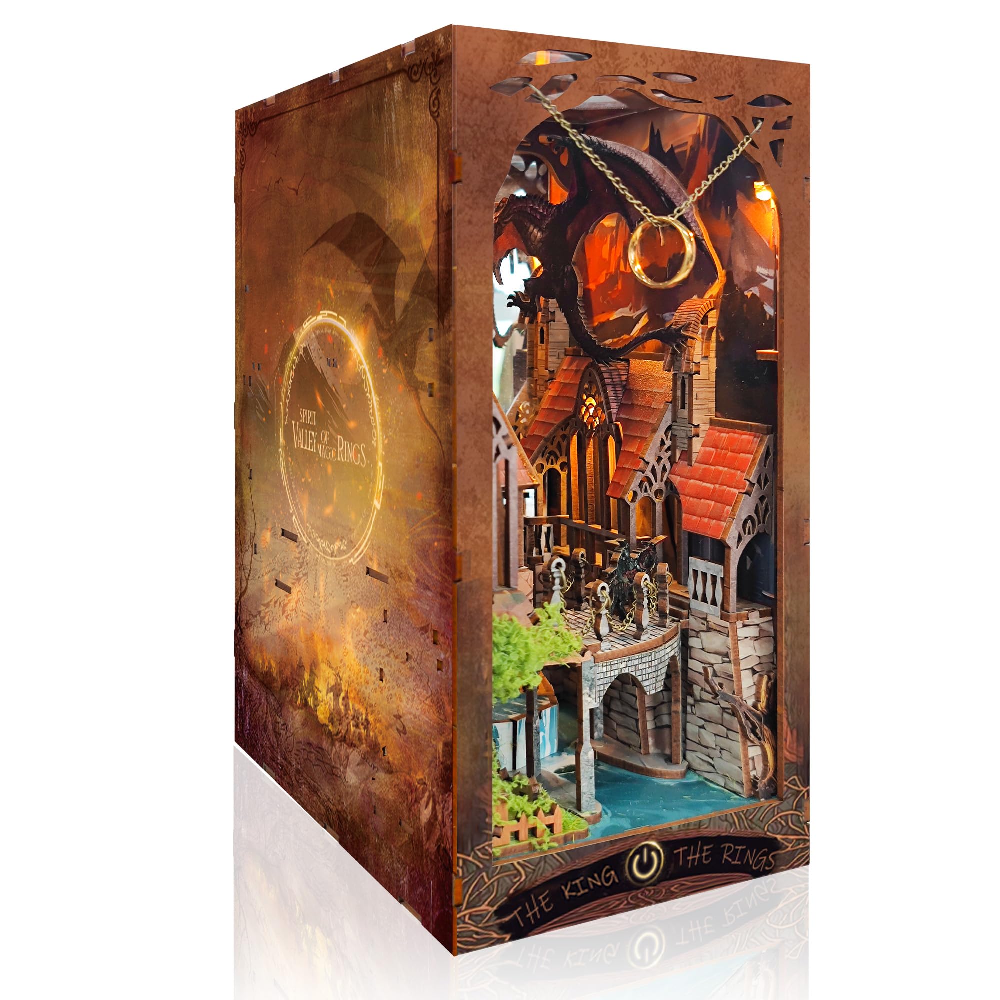 STRUCWOOD DIY Book Nook Kit, 3D Wooden Puzzle Miniature House Kit for Book Nook Shelf Insert Decoration, Magic Book House Stand Bookend Dollhouse for Adults — image 1