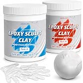 1 lb White Epoxy Putty Sculpt Clay, 2 Part Self Hardening Modeling Clay | Two-Part Epoxy Sculpting Clay That Self Hardens for Modeling, Sculpting and Repairing Metal, Wood, Ceramic, Tile and Plastic.