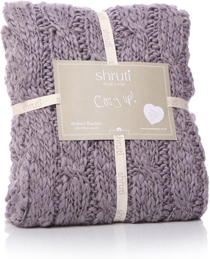 Shruti Brooklyn Throw Lilac Amazon.co.uk Kitchen & Home