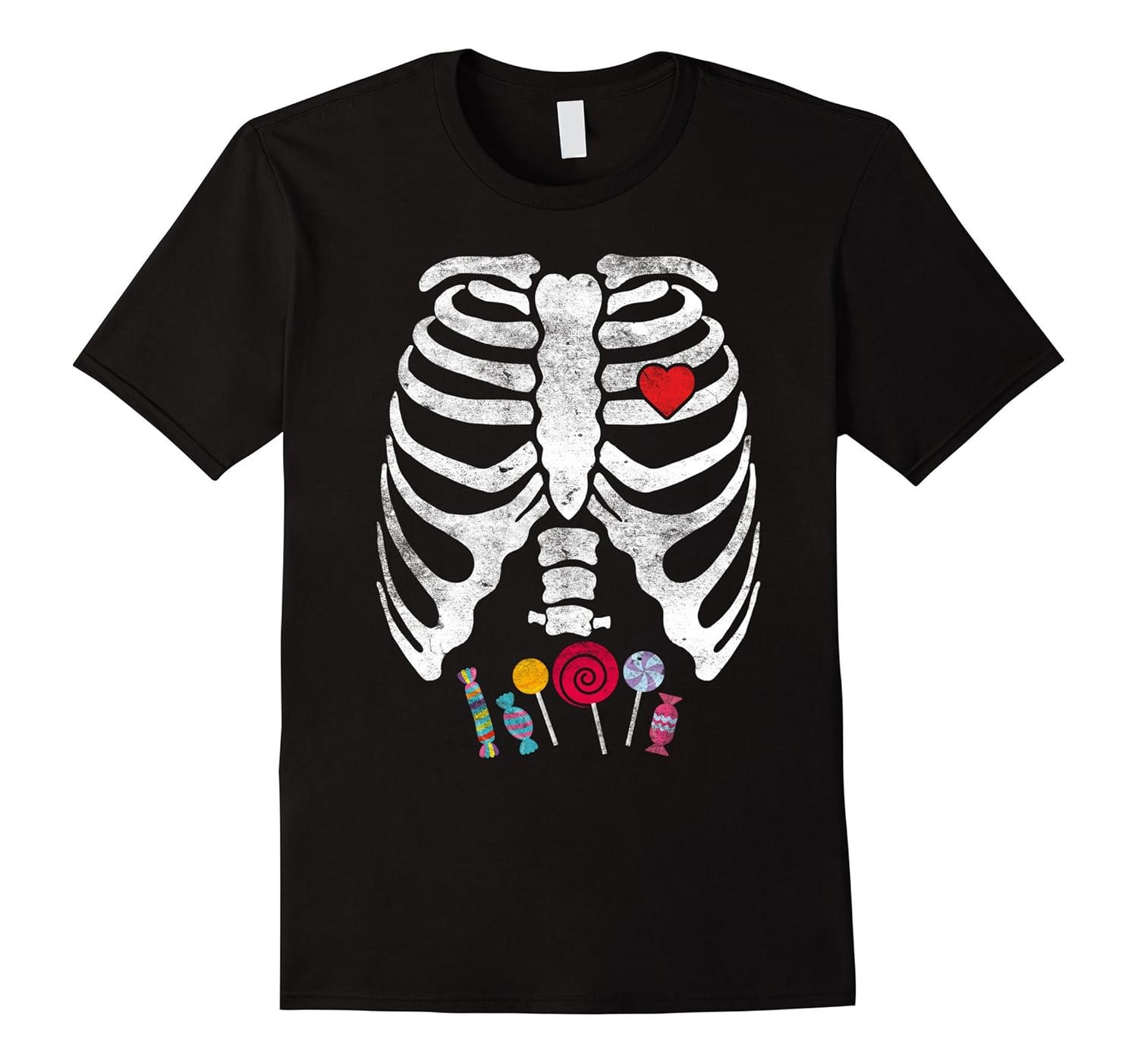 Skeleton Candy Rib Cage X-Ray Halloween T-Shirt Kids - Adult-FL