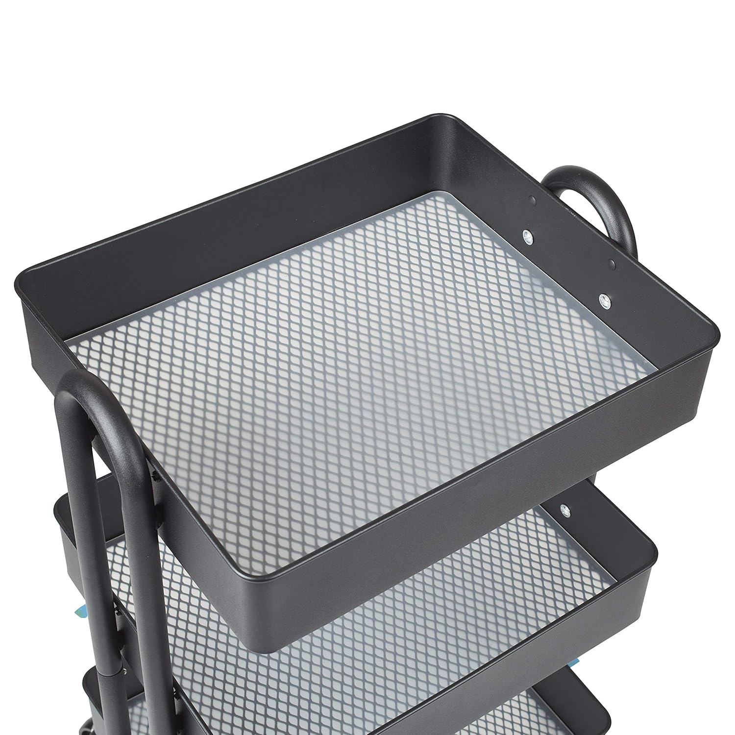 ECR4Kids 4-Tier Metal Rolling Utility Cart - Heavy Duty Mobile Storage Organizer, Black: Industrial & Scientific