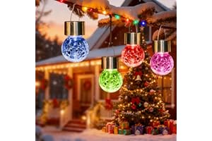 SOLPEX 12 Pack Solar Outdoor Lights Decorative, Hanging Christmas Decoration Solar Light Outdoor Solar Powered Waterproof Lights, Hanging Globe Light for Garden, Yard, Patio, Lawn(Color Changing)