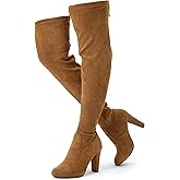 Vepose Women’s Thigh High Over The Knee Boots Suede Fashion Long 3.5 Inch Heel Boots with Zipper