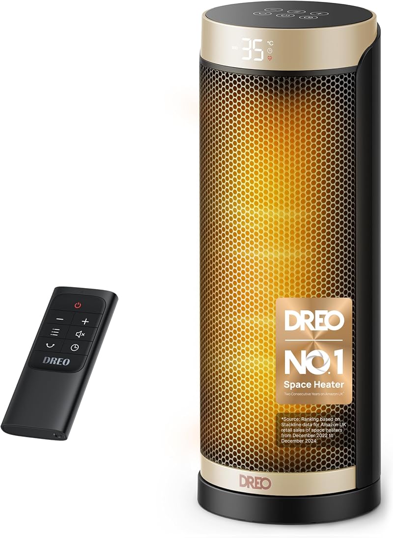 Dreo 16 Inch Electric Heater 2000W 70° Oscillation Quiet 34dB Energy Efficient