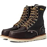 Thorogood 1957 Series 8” Waterproof Steel Toe Work Boots for Men - Full-Grain Leather with Moc Toe, Slip-Resistant Wedge Outsole, and Shock-Absorbing Insole; EH Rated