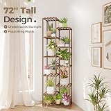 Bamworld Tall Plant Stand 11-Tier Wood Indoor Outdoor Garden Shelf 71.8in view 2