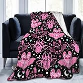 Pink Bat Throw Blanket Soft Fleece Blanket Men Women Gift for Kids Boys Girls for Party Couch Sofa Bed Deco Blankets 50