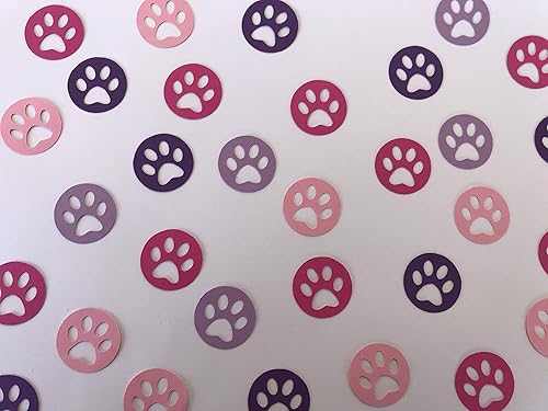 Amazon Com Pink And Purple Paw Print Confetti Paw Print