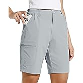 Willit Women's 10" Hiking Cargo Shorts Stretch Golf Active Long Quick Dry Outdoor Summer Shorts