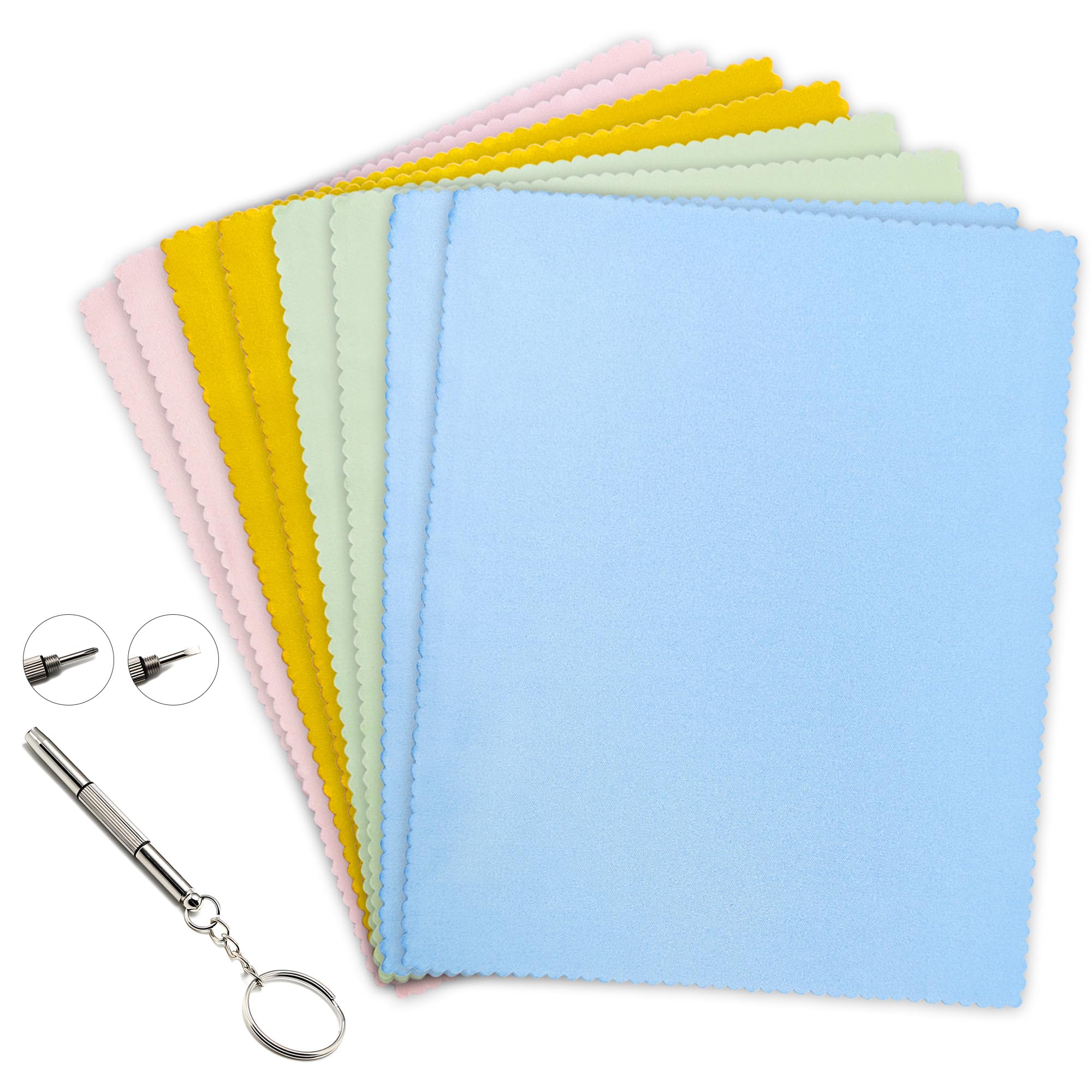 Photo 1 of AIMI Assorted Colors Microfiber Cleaning Cloths - 6" x 7" Microfiber Glasses Cloth - Great for Cleaning Eyeglasses, Cell Phones, Screens, Lenses, Glasses and All Delicate Surface (8 Pack)