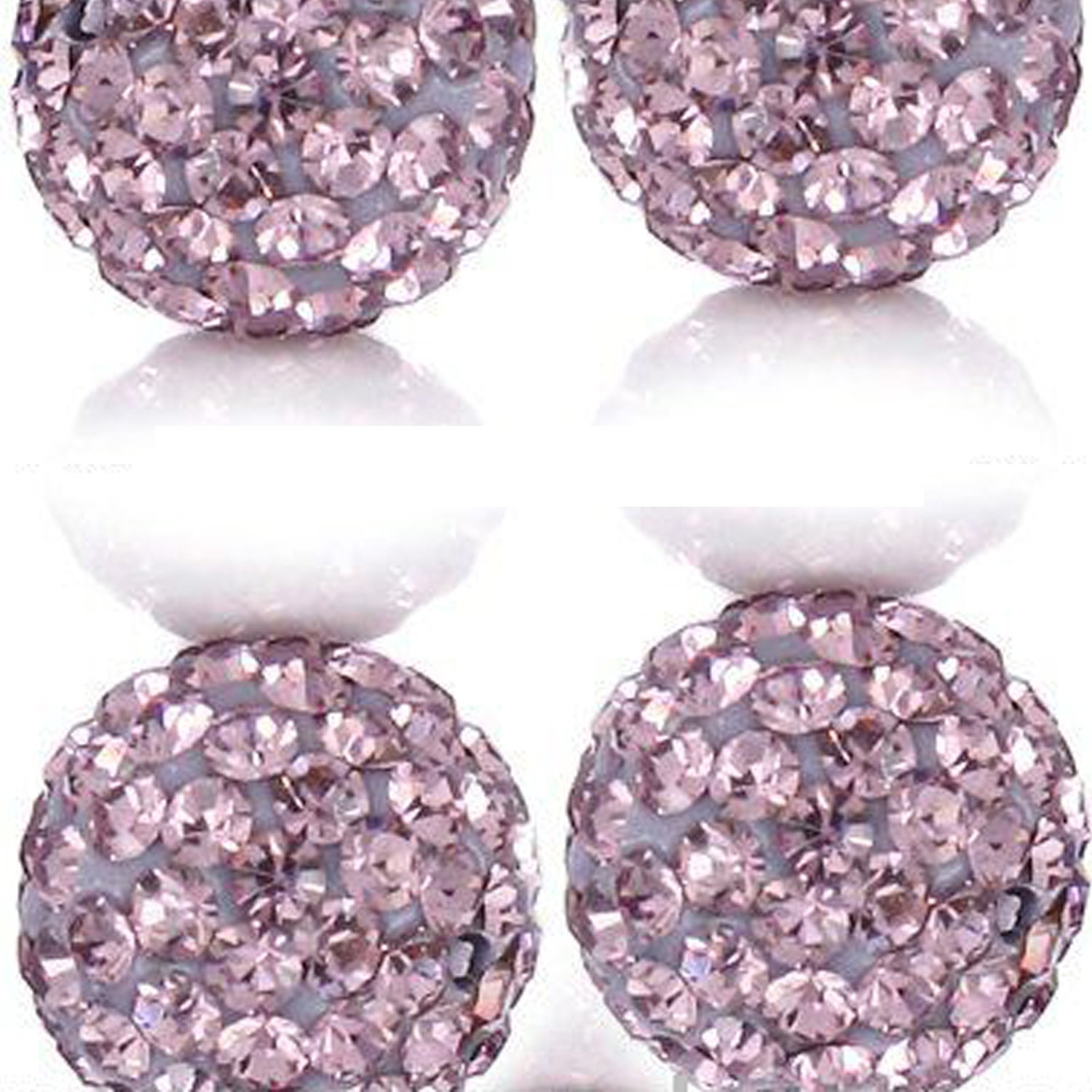 RUBYCA Pave Czech Crystal Disco Ball Clay Beads fit Shamballa Jewelry (50pcs, 12mm, Light Amethyst) — image 1