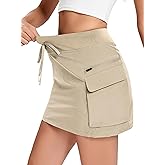 Jhsnjnr Cargo Skirts for Women Mini Sports Hiking Skort with Zipper Pockets High Waisted Golf Athletic Skorts