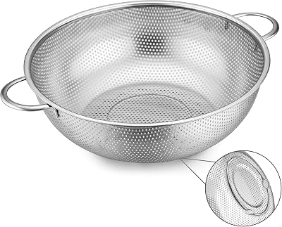 Herogo Stainless Steel Colander 22cm with Handles 3 Quart Micro-Perforated