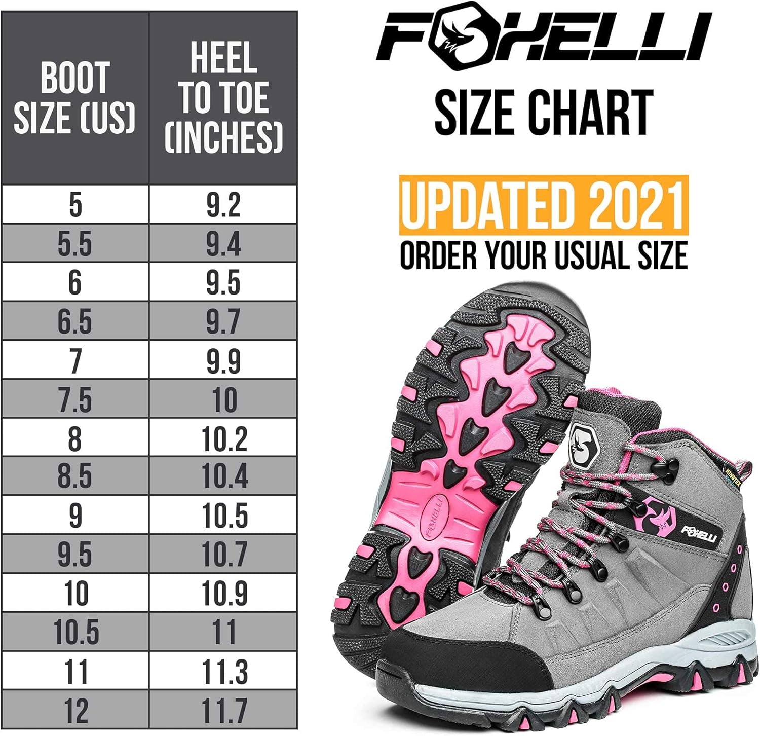  | Foxelli Women’s Hiking Boots – Waterproof Suede Leather Hiking Shoes for Women, Breathable, Comfortable & Lightweight Hiking Boot | Hiking Boots