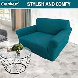 Granbest High Stretch Armchair Slipcover 1 Seater Blackish Green Jacquard view 2
