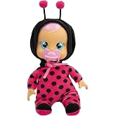 Cry Babies Tiny Cuddles Lady - 9 inch Baby Doll, Cries Real tears. Red and Black, Multicolor