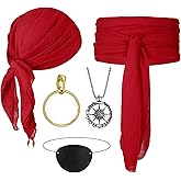 CICOCI Men Pirate Costume Accessories Set For Women Pirate Hat Pirate Head Scarf Pirate Sash Belt Dress Accessories