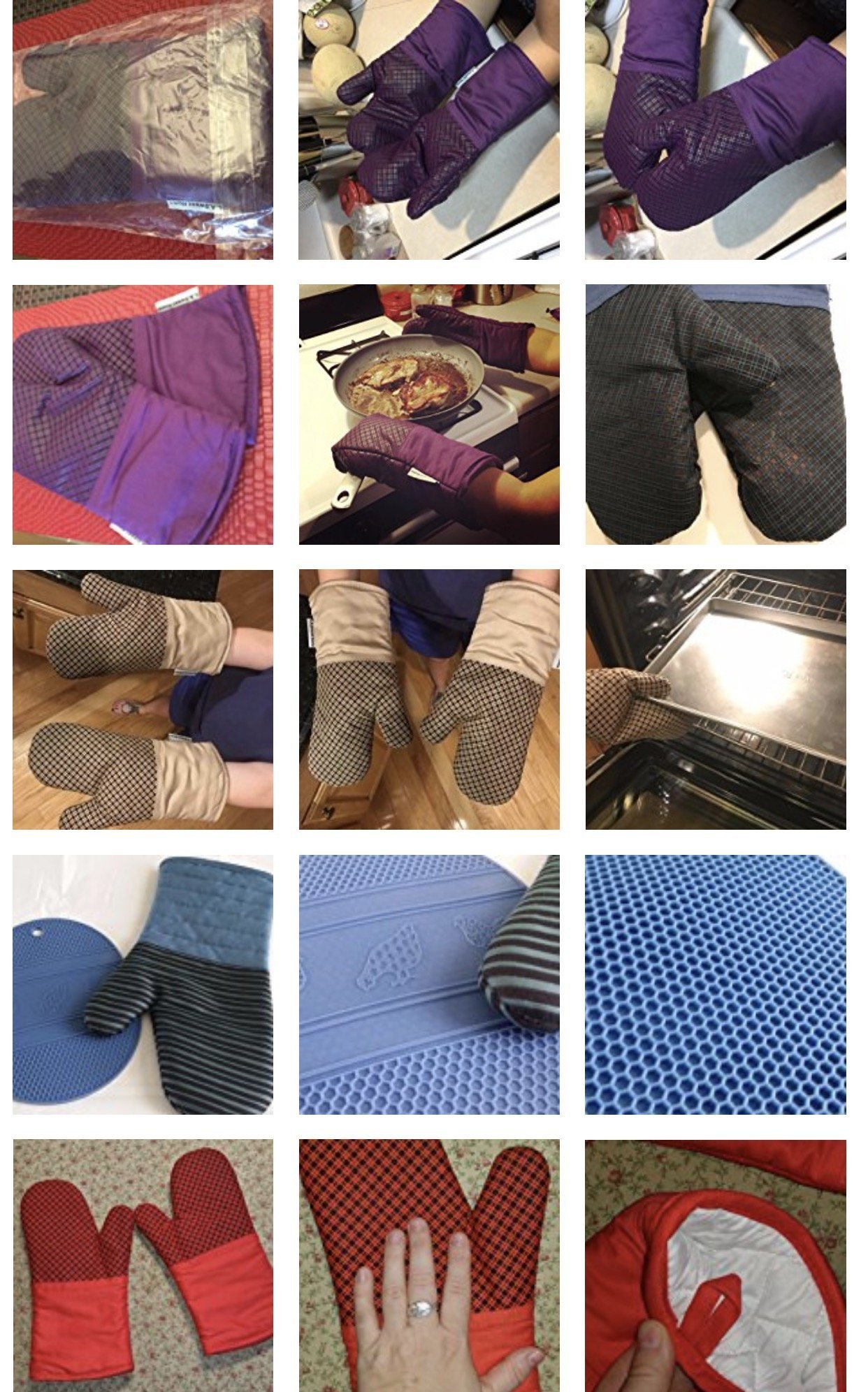 Silicone Oven Mitts Plaid Heat Resistant Potholders Cooking Gloves Non-Slip Grip for Kitchen Oven, BBQ Grill and Fire Pits - Ideal for Cooking, Baking 7x13 inch 1 pair (khaki) by LA Sweet Home