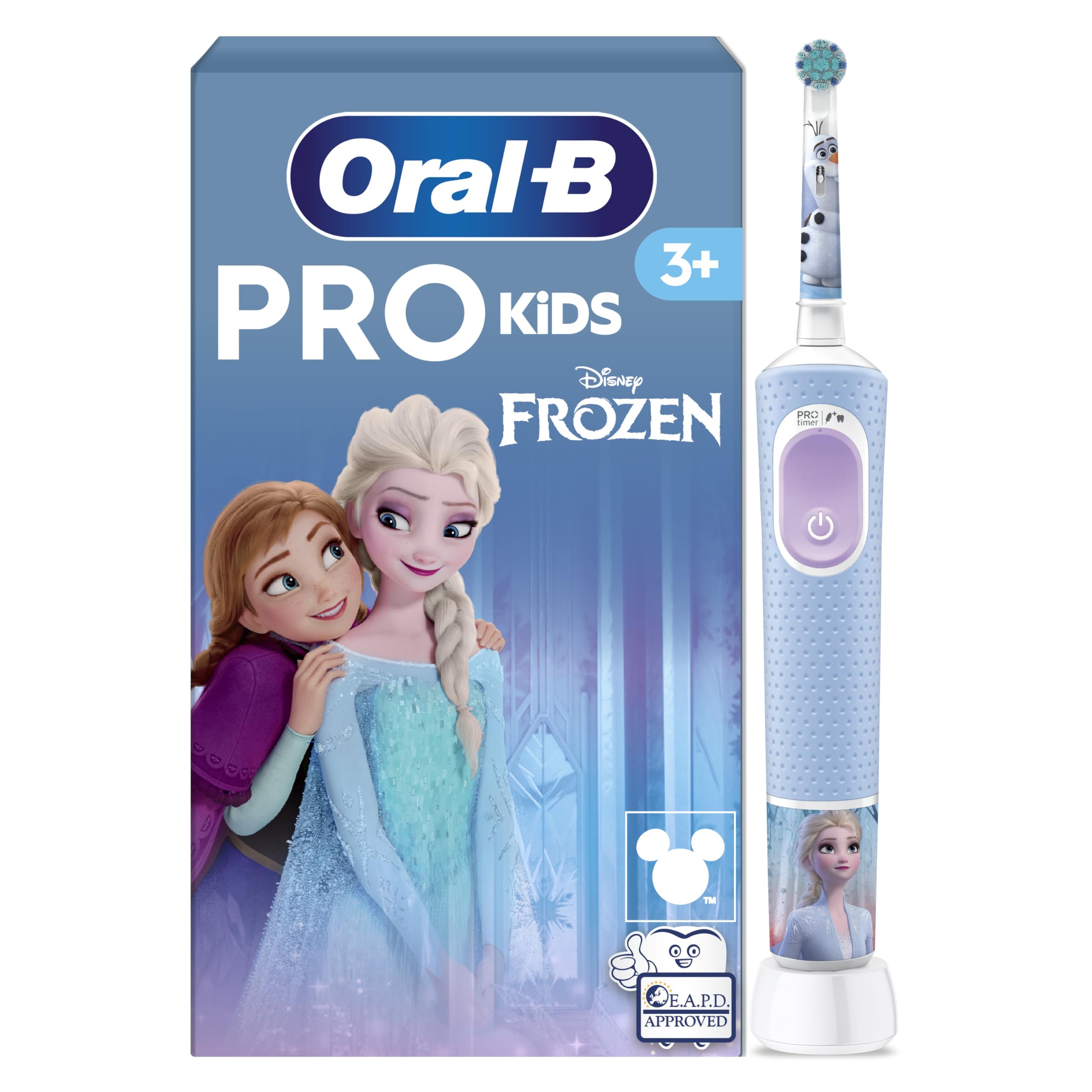 Oral-B Pro Kids Electric Toothbrush, 1 Handle Featuring Frozen, 1 Toothbrush Head, Designed By Braun, For Ages 3+