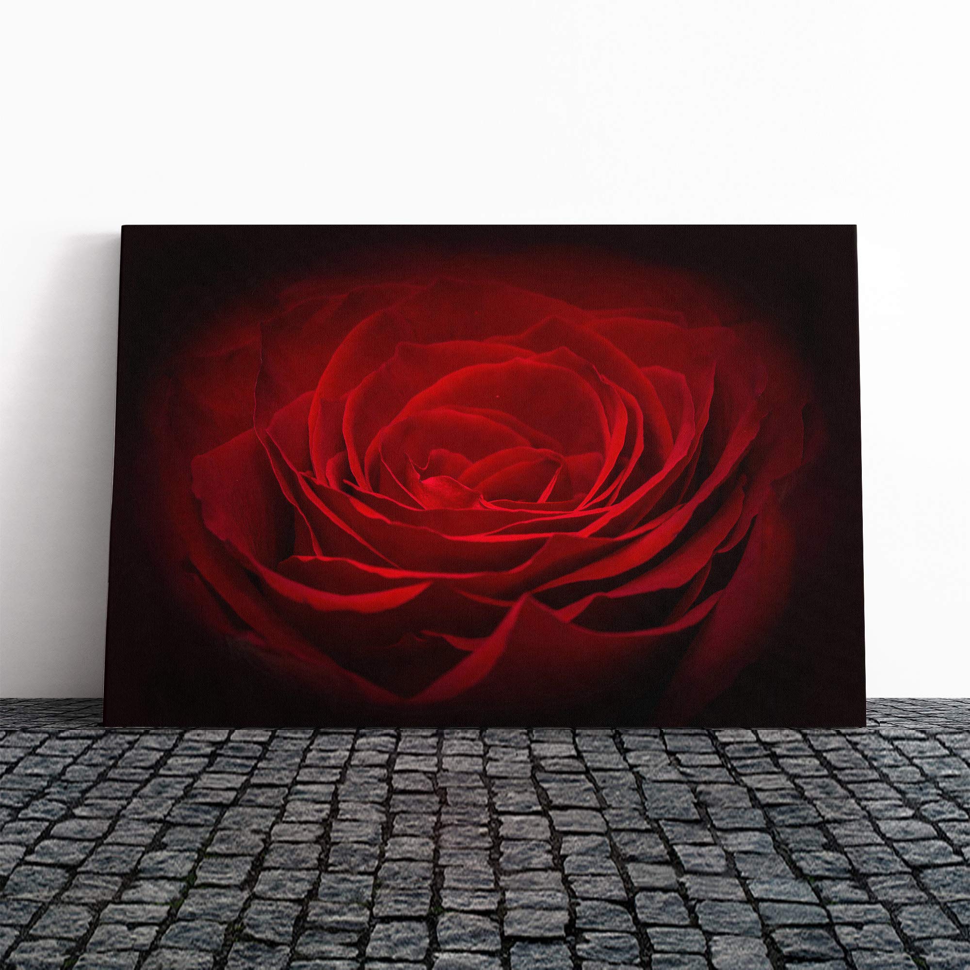 Flower Red Rose (8) Canvas Print | Gallery Wrapped 30mm Frame Wall Art | 20x14 inches | Ready to Hang | Modern Floral Picture | Living Room Bedroom Lounge Office