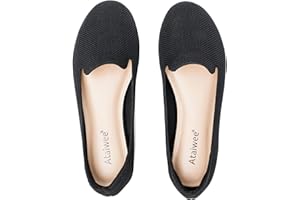 Ataiwee Women's Wide Width Flat Shoes，Comfort Plus Size Fashion Round Toe Wide Loafer Shoes.