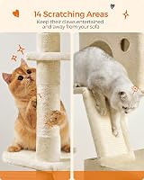 Feandrea Cat Tree 206 cm Large Tower with 13 Scratching Posts Beige PCT190M01V1 view 6