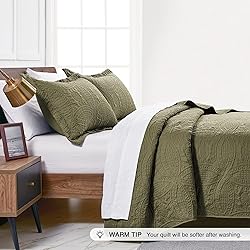 Love's cabin King Size Quilt Bedding Set Green